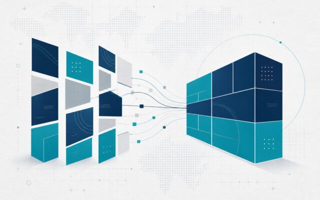 Abstract panels connecting into one structure
